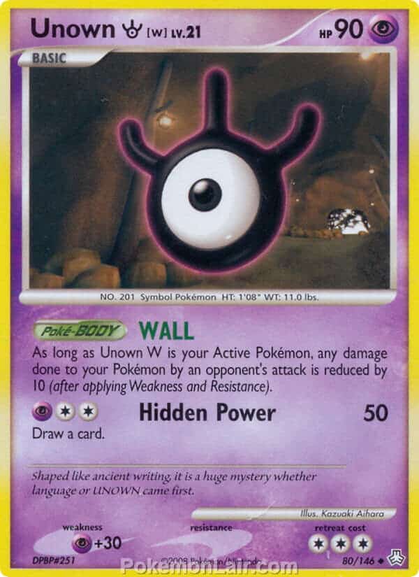 2008 Pokemon Trading Card Game Diamond and Pearl Legends Awakened Price List – 80 Unown W