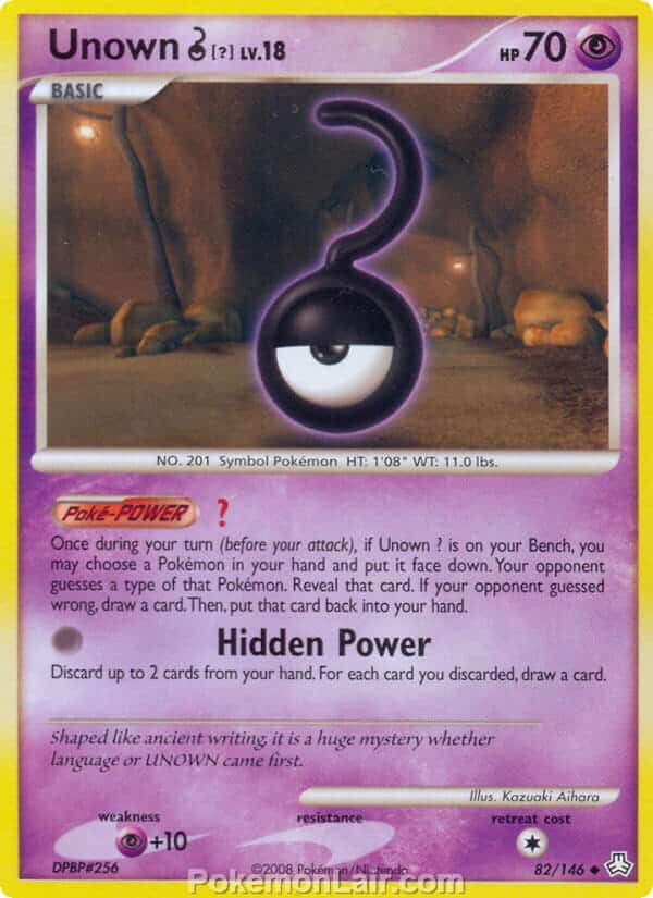 2008 Pokemon Trading Card Game Diamond and Pearl Legends Awakened Price List – 82 Unown Question Mark