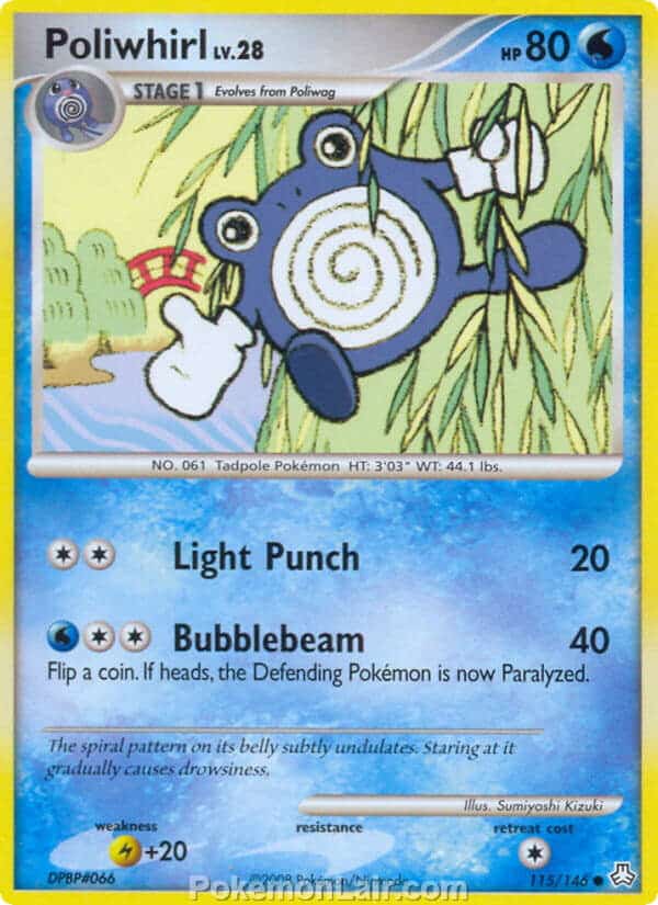 2008 Pokemon Trading Card Game Diamond and Pearl Legends Awakened Set – 115 Poliwhirl