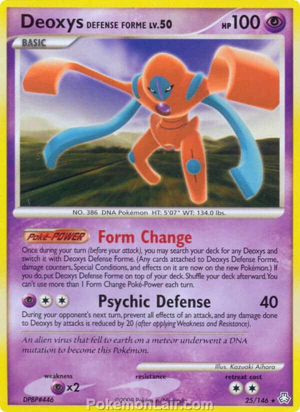 2008 Pokemon Trading Card Game Diamond and Pearl Legends Awakened Set – 25 Deoxys Defense Forme