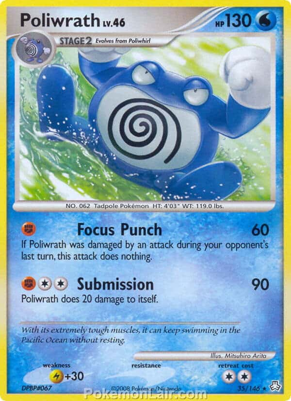 2008 Pokemon Trading Card Game Diamond and Pearl Legends Awakened Set – 35 Poliwrath