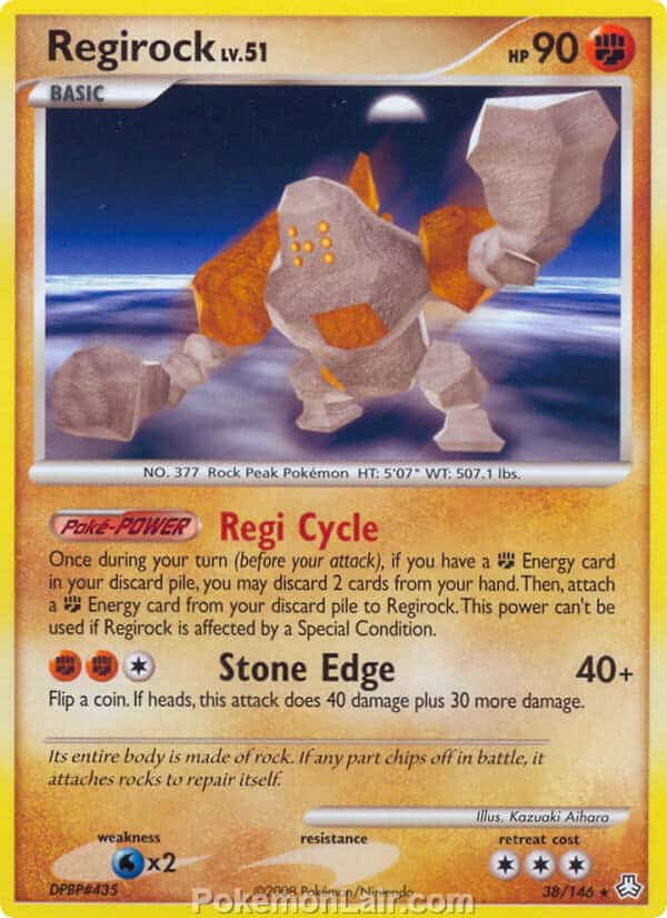 2008 Pokemon Trading Card Game Diamond and Pearl Legends Awakened Set – 38 Regirock