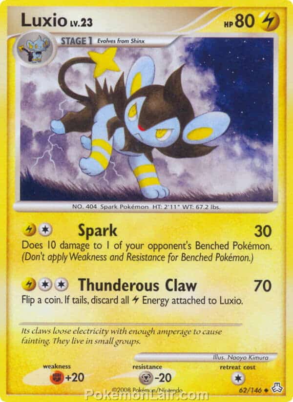 2008 Pokemon Trading Card Game Diamond and Pearl Legends Awakened Set – 62 Luxio