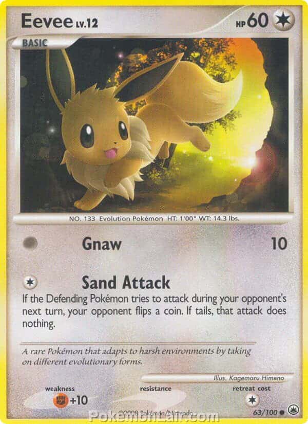 2008 Pokemon Trading Card Game Diamond and Pearl Majestic Dawn Price List – 63 Eevee