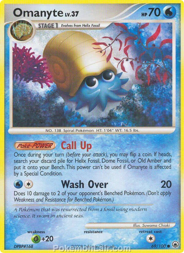 2008 Pokemon Trading Card Game Diamond and Pearl Majestic Dawn Price List – 69 Omanyte