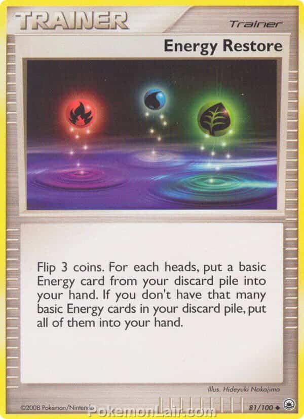 2008 Pokemon Trading Card Game Diamond and Pearl Majestic Dawn Price List – 81 Energy Restore