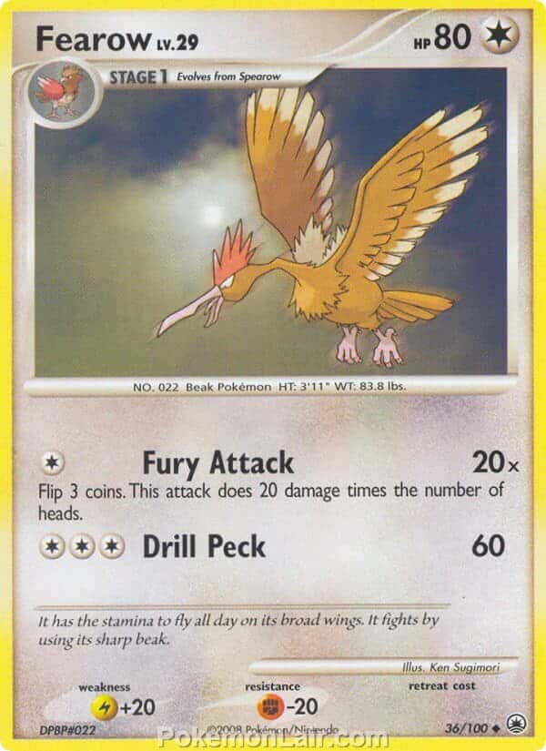 2008 Pokemon Trading Card Game Diamond and Pearl Majestic Dawn Set – 36 Fearow