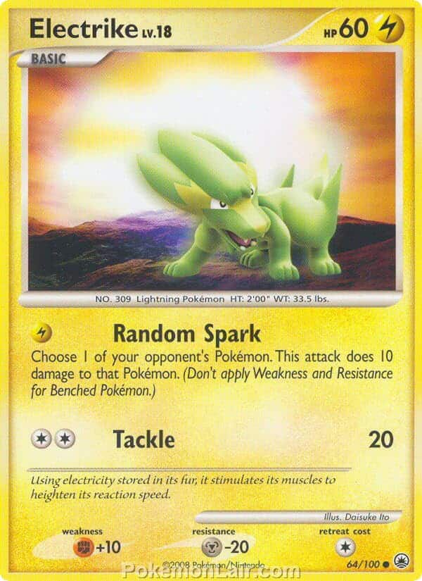 2008 Pokemon Trading Card Game Diamond and Pearl Majestic Dawn Set – 64 Electrike