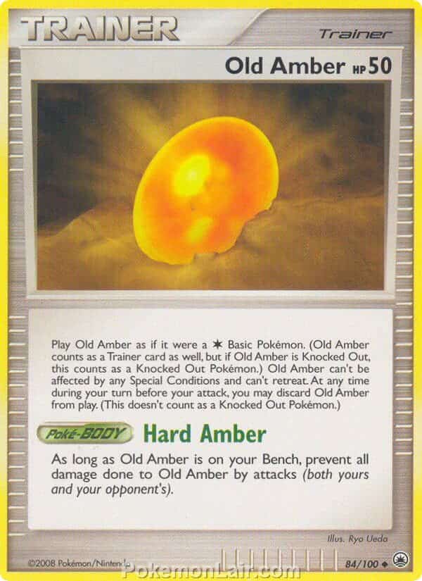 2008 Pokemon Trading Card Game Diamond and Pearl Majestic Dawn Set – 84 Old Amber