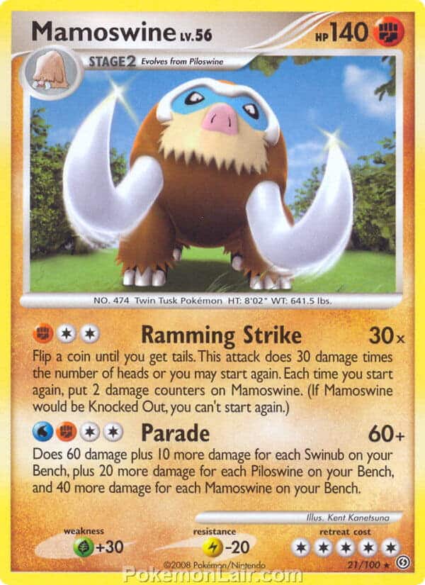 2008 Pokemon Trading Card Game Diamond and Pearl Stormfront Price List – 21 Mamoswine