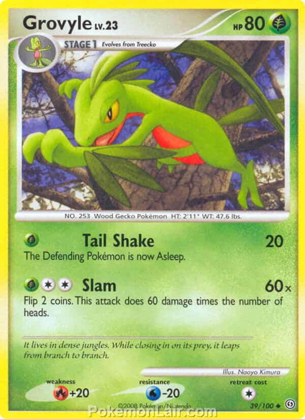 2008 Pokemon Trading Card Game Diamond and Pearl Stormfront Price List – 39 Grovyle