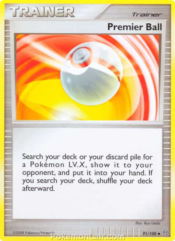 2008 Pokemon Trading Card Game Diamond and Pearl Stormfront Price List – 91 Premier Ball