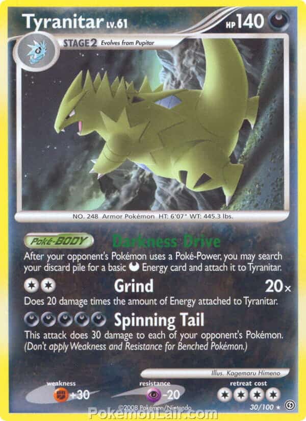 2008 Pokemon Trading Card Game Diamond and Pearl Stormfront Set – 30 Tyranitar