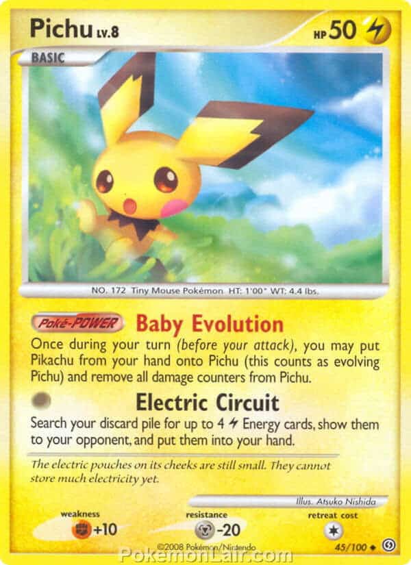 2008 Pokemon Trading Card Game Diamond and Pearl Stormfront Set – 45 Pichu