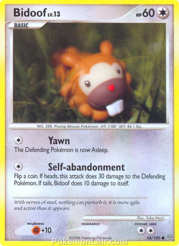 2008 Pokemon Trading Card Game Diamond and Pearl Stormfront Set – 54 Bidoof