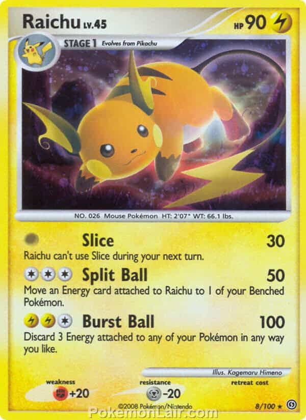 2008 Pokemon Trading Card Game Diamond and Pearl Stormfront Set – 8 Raichu