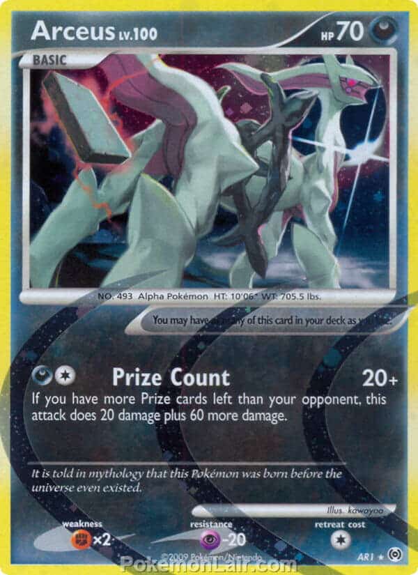 2009 Pokemon Trading Card Game Platinum Arceus Price List – AR1 Arceus Darkness