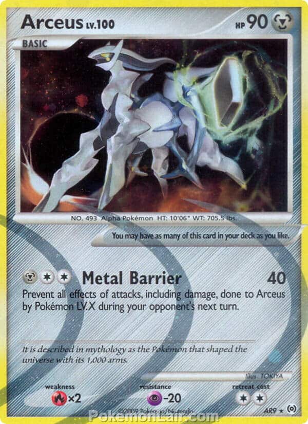 2009 Pokemon Trading Card Game Platinum Arceus Price List – AR9 Arceus Metal