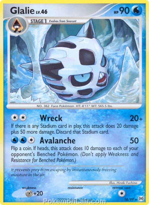 2009 Pokemon Trading Card Game Platinum Arceus Set – 18 Glalie