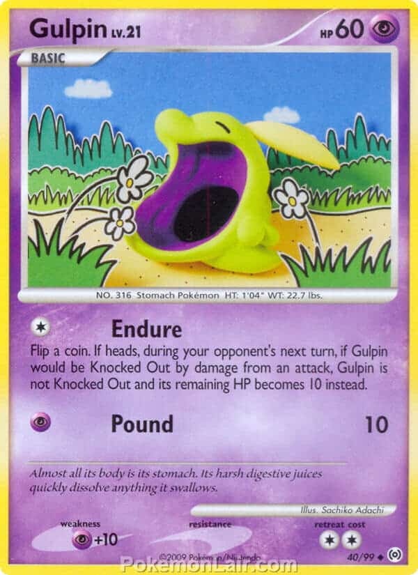 2009 Pokemon Trading Card Game Platinum Arceus Set – 40 Gulpin