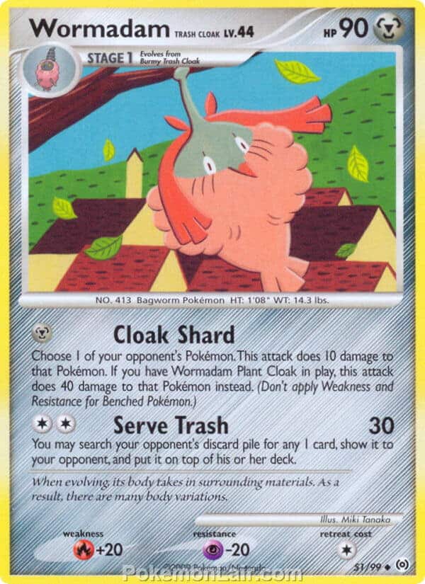 2009 Pokemon Trading Card Game Platinum Arceus Set – 51 Wormadam Trash Cloak