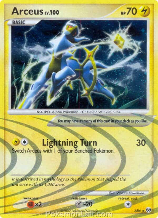 2009 Pokemon Trading Card Game Platinum Arceus Set – AR6 Arceus Lightning