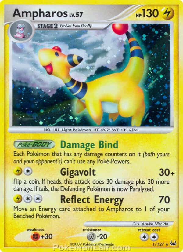 2009 Pokemon Trading Card Game Platinum Base Price List – 1 Ampharos