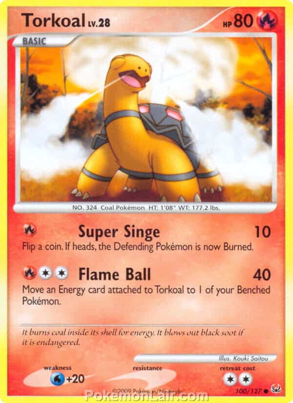 2009 Pokemon Trading Card Game Platinum Base Price List – 100 Torkoal