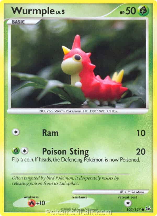 2009 Pokemon Trading Card Game Platinum Base Price List – 103 Wurmple