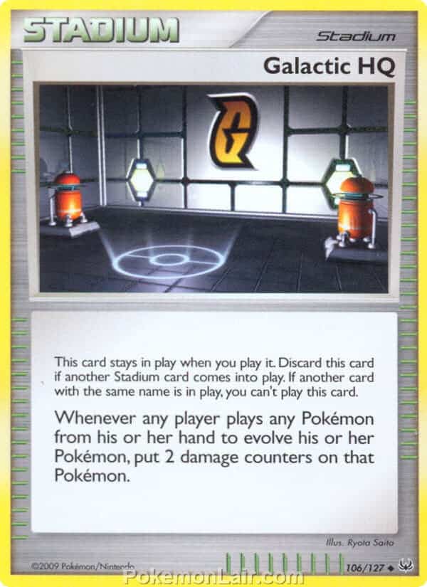 2009 Pokemon Trading Card Game Platinum Base Price List – 106 Galactic HQ