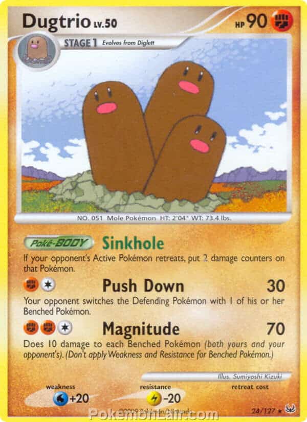 2009 Pokemon Trading Card Game Platinum Base Price List – 24 Dugtrio