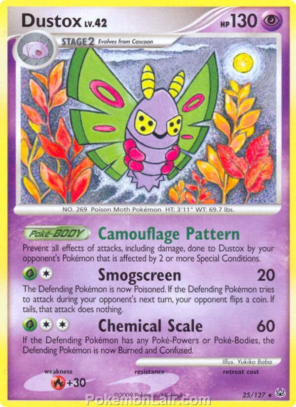 2009 Pokemon Trading Card Game Platinum Base Price List – 25 Dustox