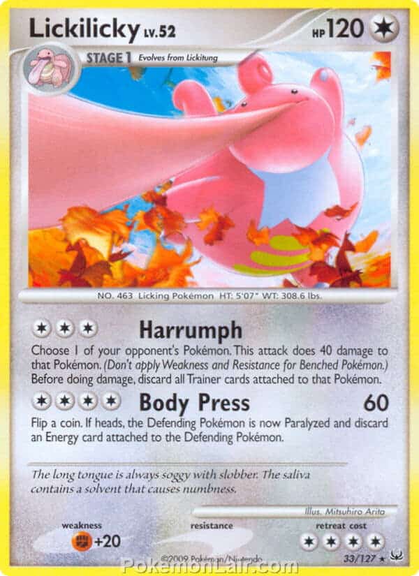 2009 Pokemon Trading Card Game Platinum Base Price List – 33 Lickilicky