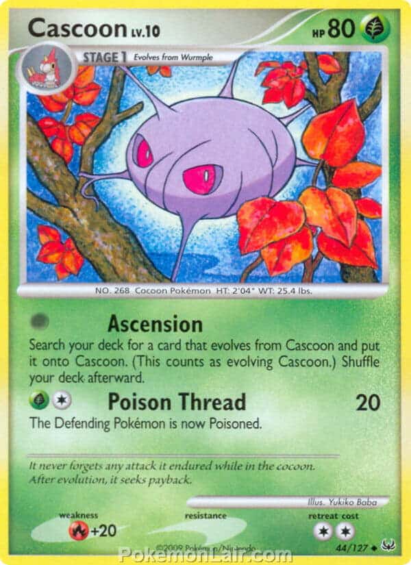 2009 Pokemon Trading Card Game Platinum Base Price List – 44 Cascoon