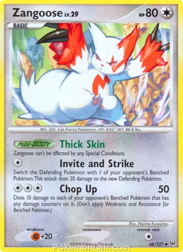 2009 Pokemon Trading Card Game Platinum Base Price List – 66 Zangoose