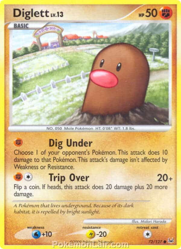 2009 Pokemon Trading Card Game Platinum Base Price List – 72 Diglett