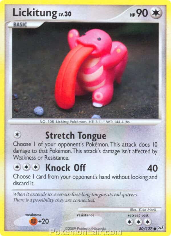 2009 Pokemon Trading Card Game Platinum Base Price List – 80 Lickitung