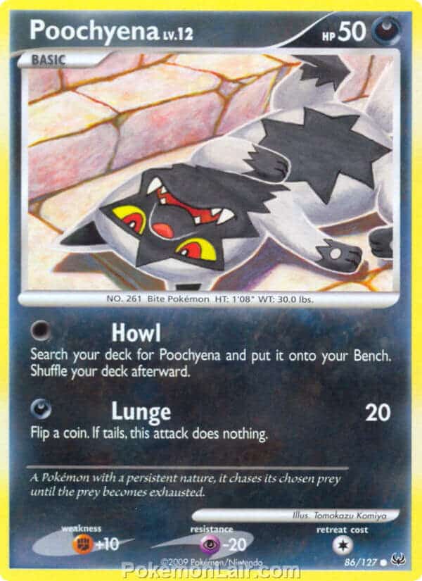 2009 Pokemon Trading Card Game Platinum Base Price List – 86 Poochyena