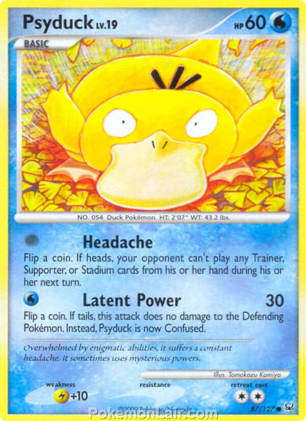 2009 Pokemon Trading Card Game Platinum Base Price List – 87 Psyduck