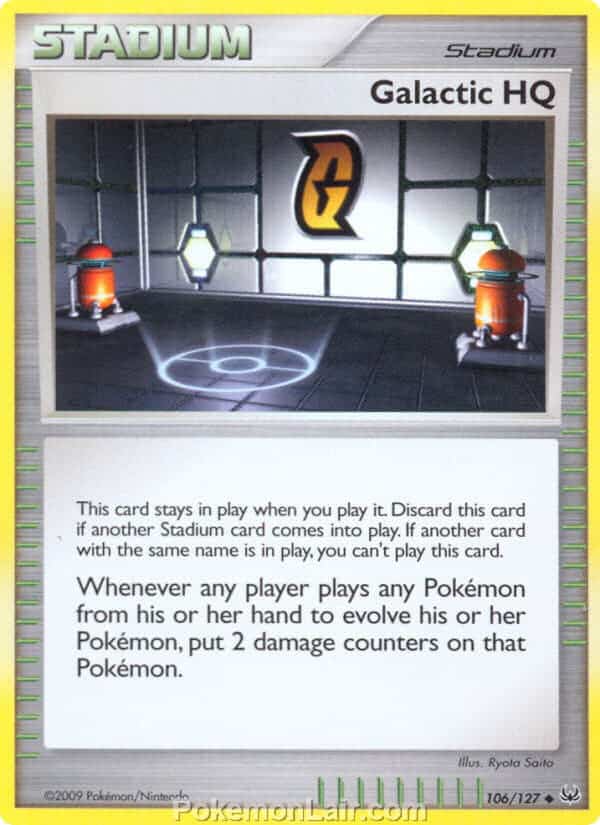 2009 Pokemon Trading Card Game Platinum Base Set – 106 Galactic HQ