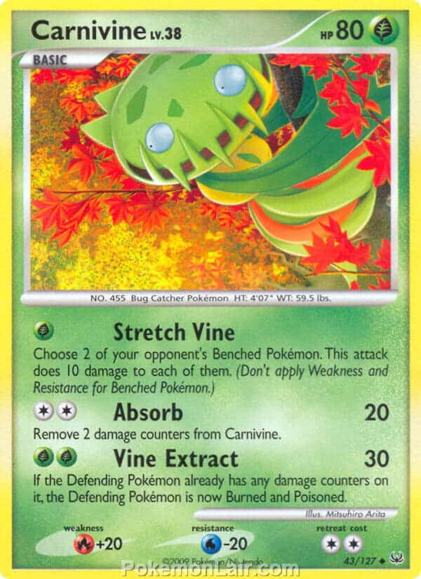 2009 Pokemon Trading Card Game Platinum Base Set – 43 Carnivine