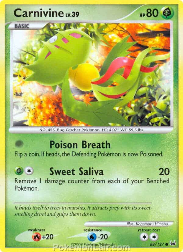 2009 Pokemon Trading Card Game Platinum Base Set – 68 Carnivine