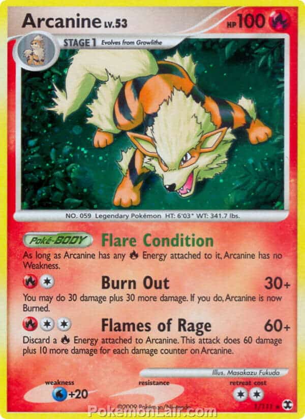 2009 Pokemon Trading Card Game Platinum Rising Rivals Price List – 1 Arcanine