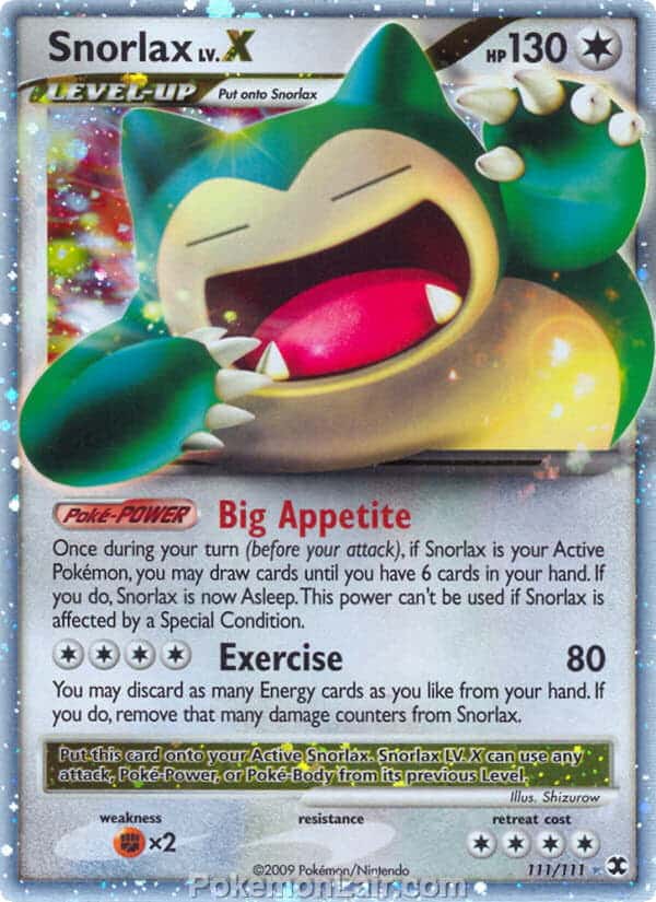 2009 Pokemon Trading Card Game Platinum Rising Rivals Price List – 111 Snorlax