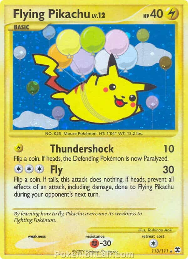 2009 Pokemon Trading Card Game Platinum Rising Rivals Price List – 113 Flying Pikachu