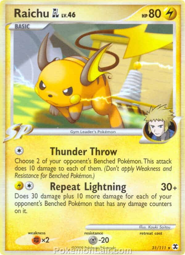 2009 Pokemon Trading Card Game Platinum Rising Rivals Price List – 31 Raichu GL