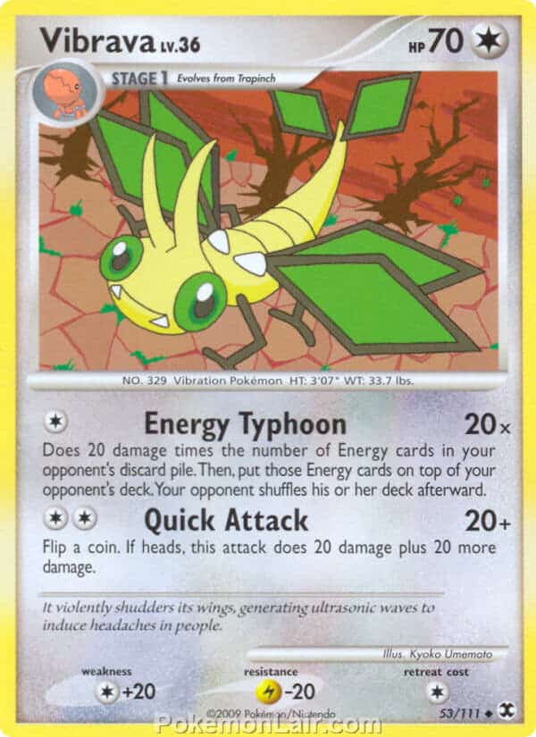 2009 Pokemon Trading Card Game Platinum Rising Rivals Price List – 53 Vibrava