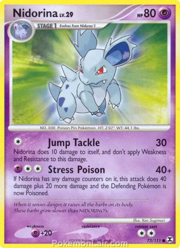 2009 Pokemon Trading Card Game Platinum Rising Rivals Price List – 73 Nidorina