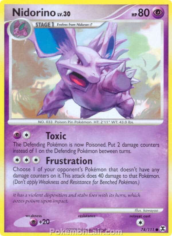 2009 Pokemon Trading Card Game Platinum Rising Rivals Price List – 74 Nidorino