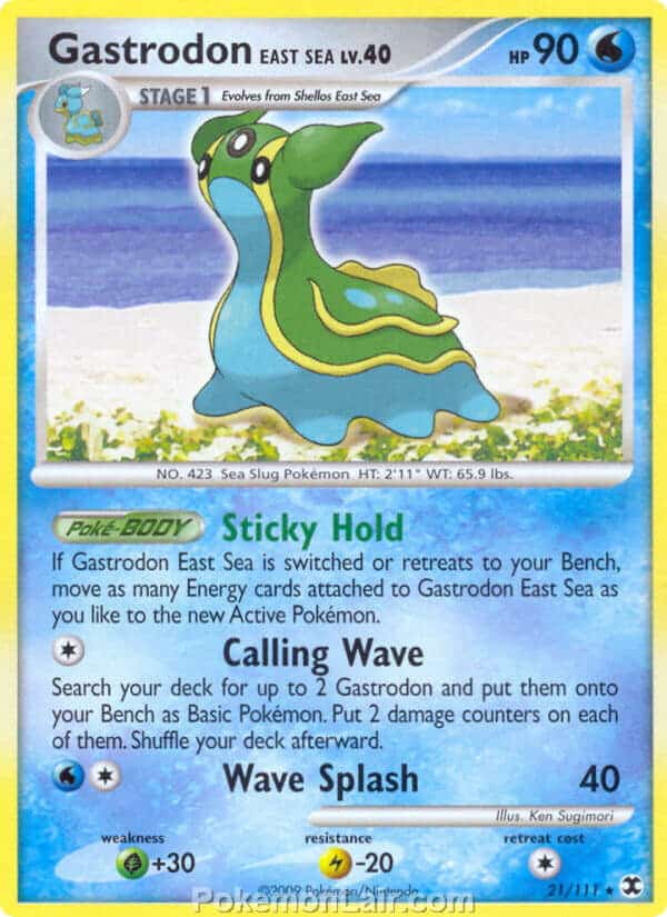 2009 Pokemon Trading Card Game Platinum Rising Rivals Set – 21 Gastrodon East Sea